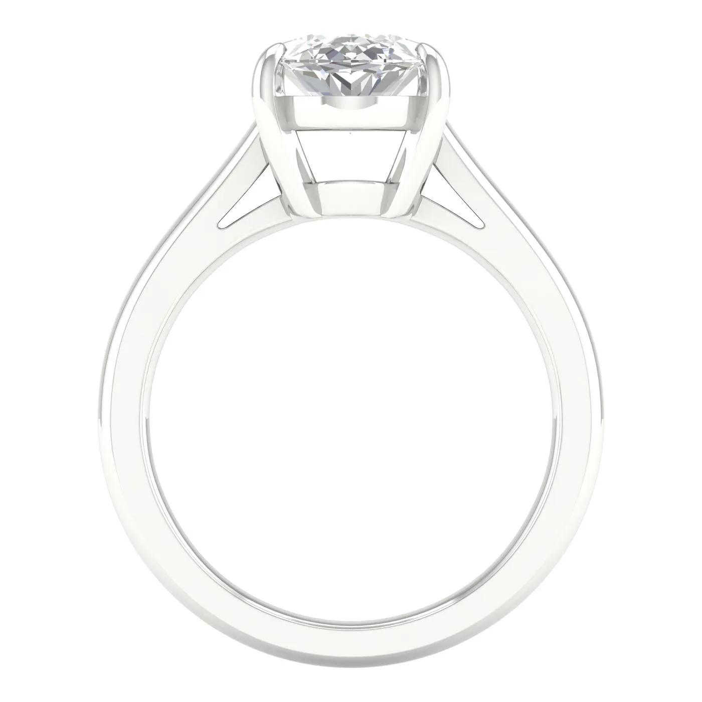 14K White Gold Lab Grown 2.99ct Oval Solitaire Diamond Engagement Ring