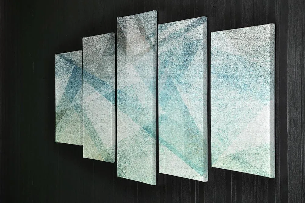 Abstract paper geometric 5 Split Panel Canvas