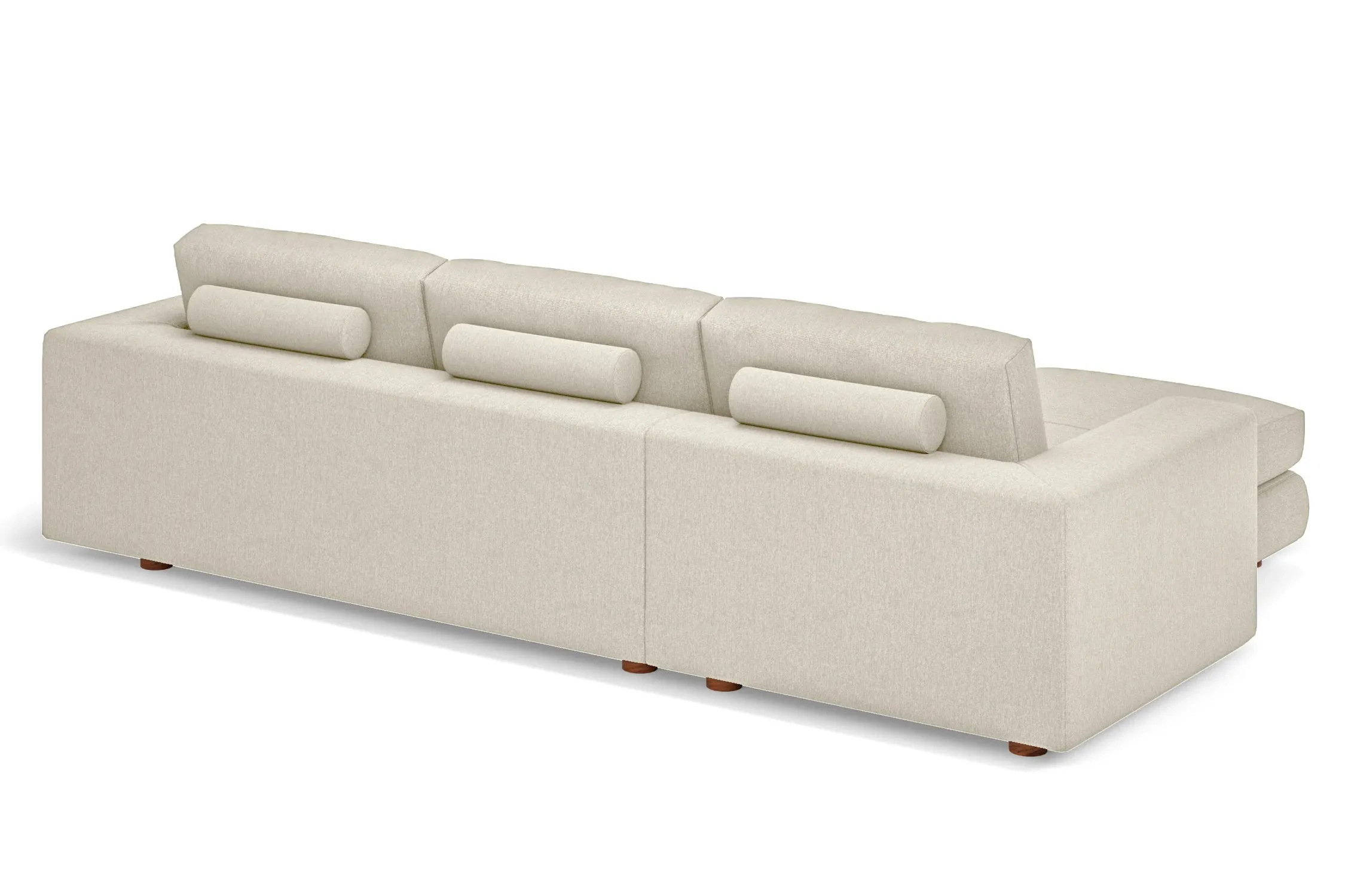 Arezzo 4 Seater Left Hand Facing Chaise Lounge Corner Sofa Cream Linen Fabric