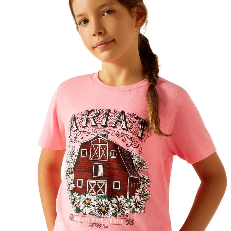 Ariat Girls Floral Farm Pink Ice Graphic T-Shirt 10051774