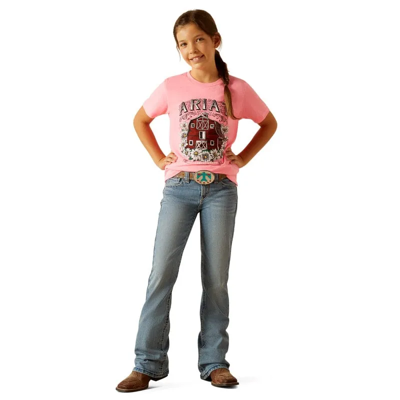 Ariat Girls Floral Farm Pink Ice Graphic T-Shirt 10051774