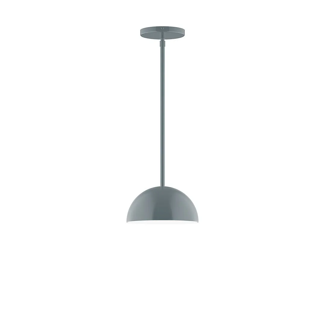 Axis Arcade 8" Stem Hung Pendant Light in Slate Gray