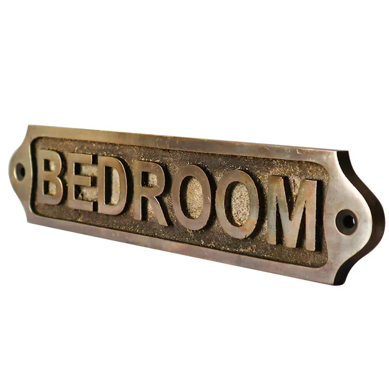 Bedroom Brass Plaques 22x5 cm