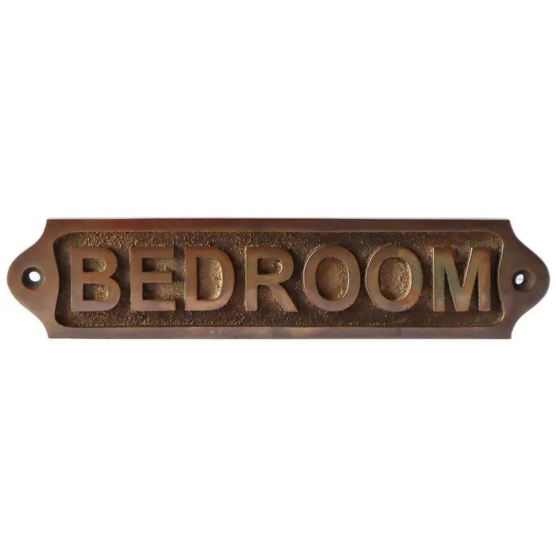 Bedroom Brass Plaques 22x5 cm