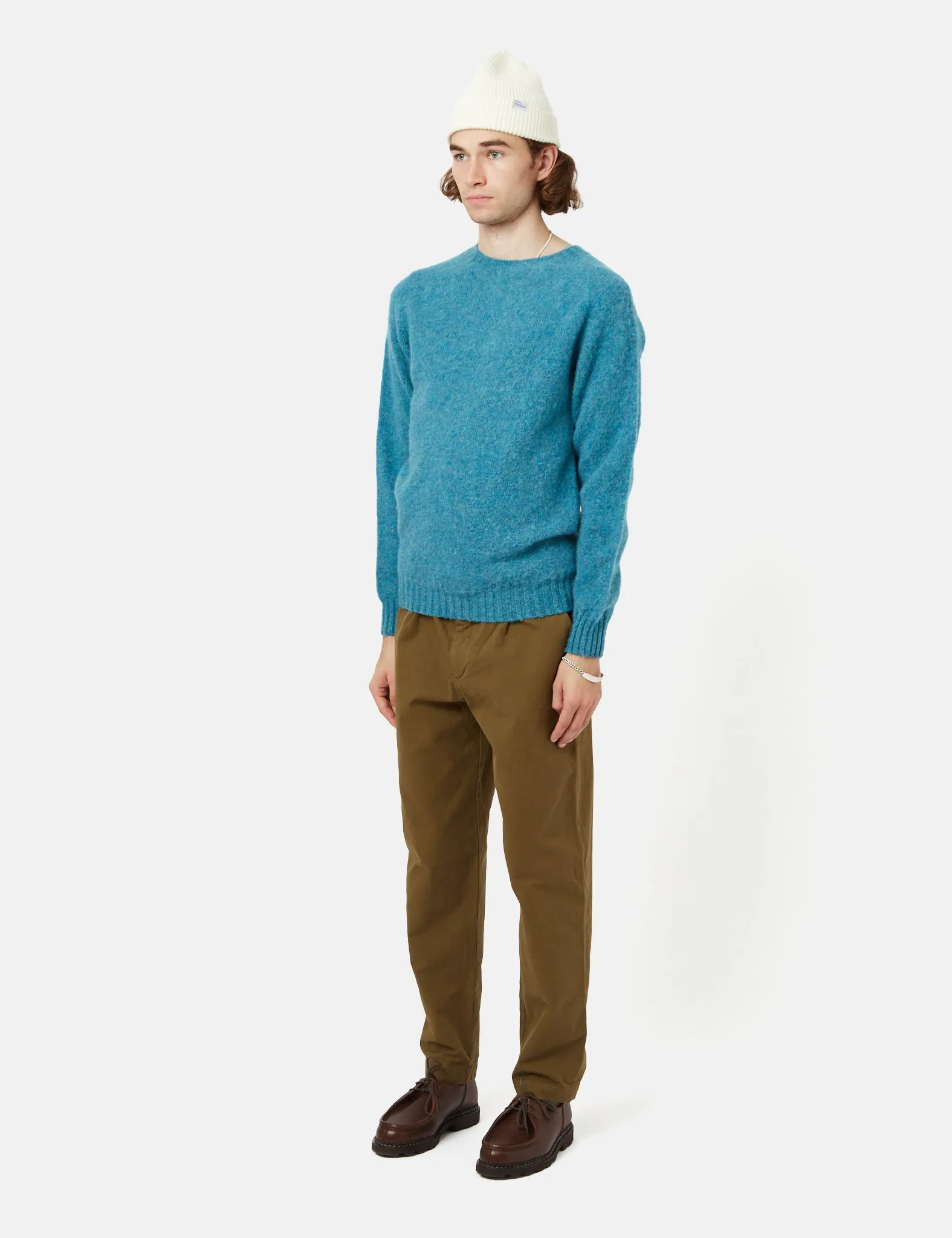 Bhode Supersoft Lambswool Jumper (Made in Scotland) - Azure Blue