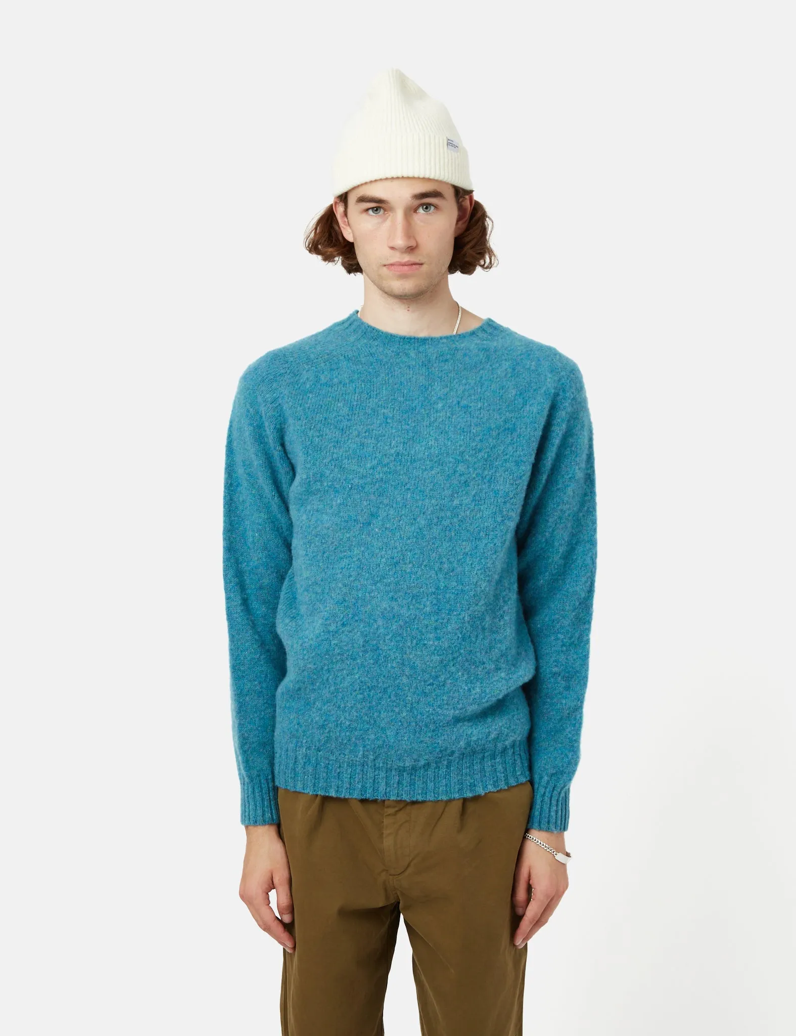 Bhode Supersoft Lambswool Jumper (Made in Scotland) - Azure Blue