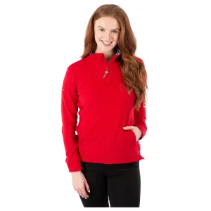 Big Heart Women's Heavier Half Zip Fleece Top in Red