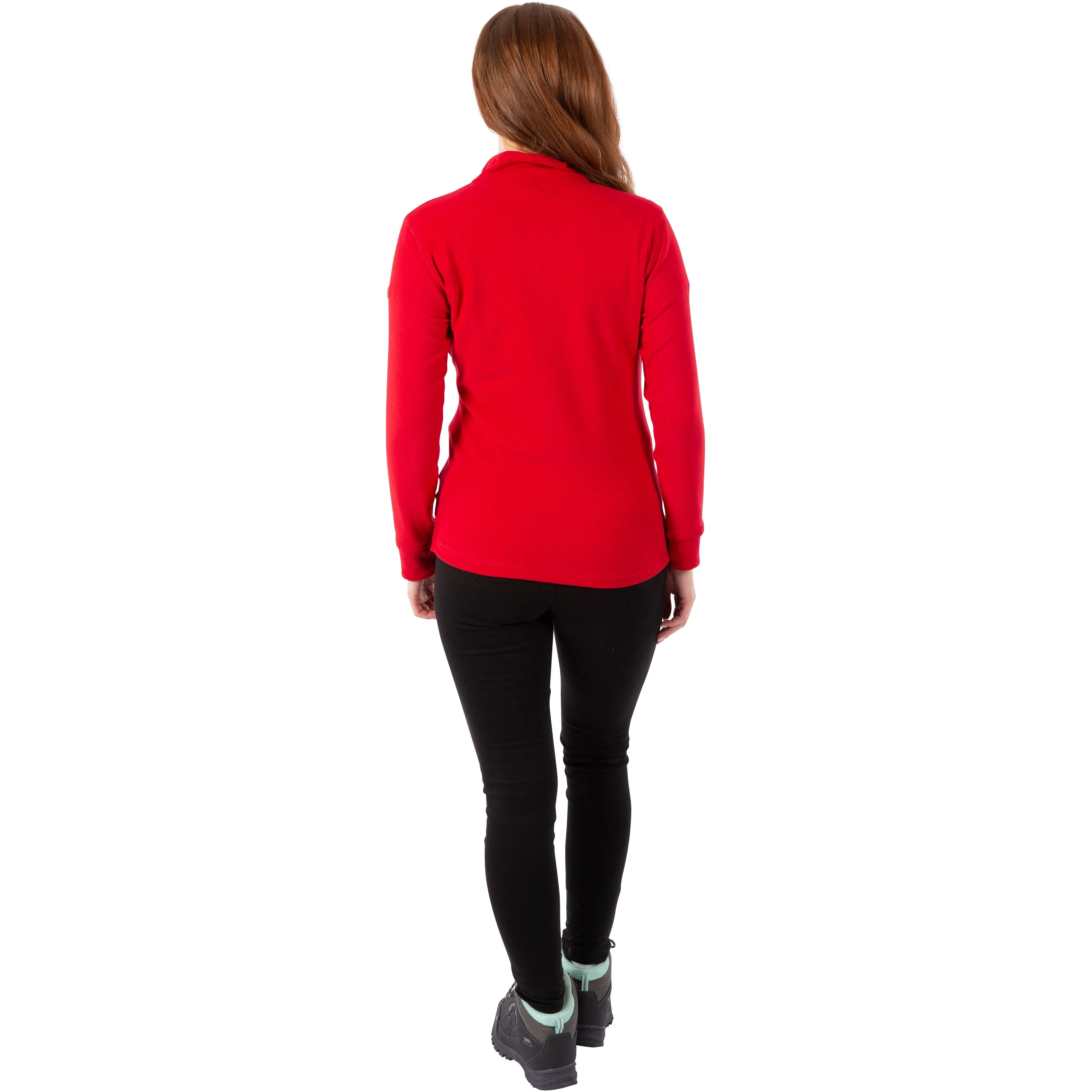 Big Heart Women's Heavier Half Zip Fleece Top in Red