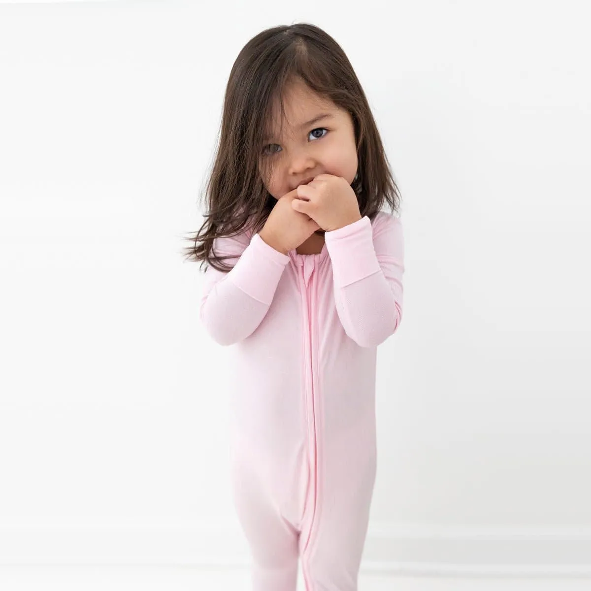 Blush Pink Bamboo Convertible Footie