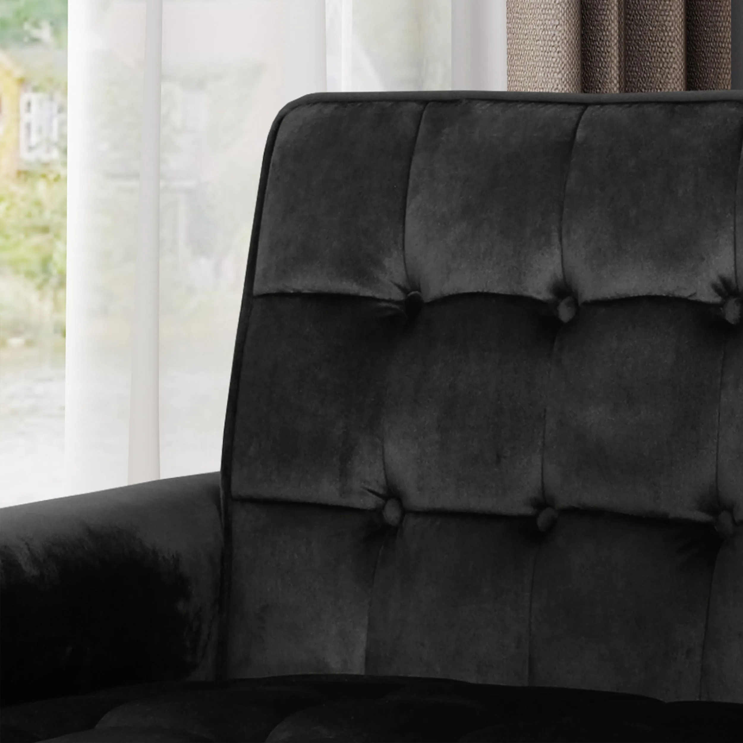 Comfy Arm Chair With Tufted Back, Modern For Living Room, Bedroom And Study