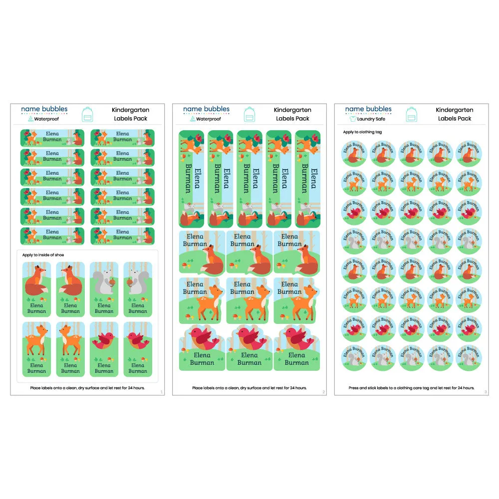 Custom Kindergarten Labels Pack