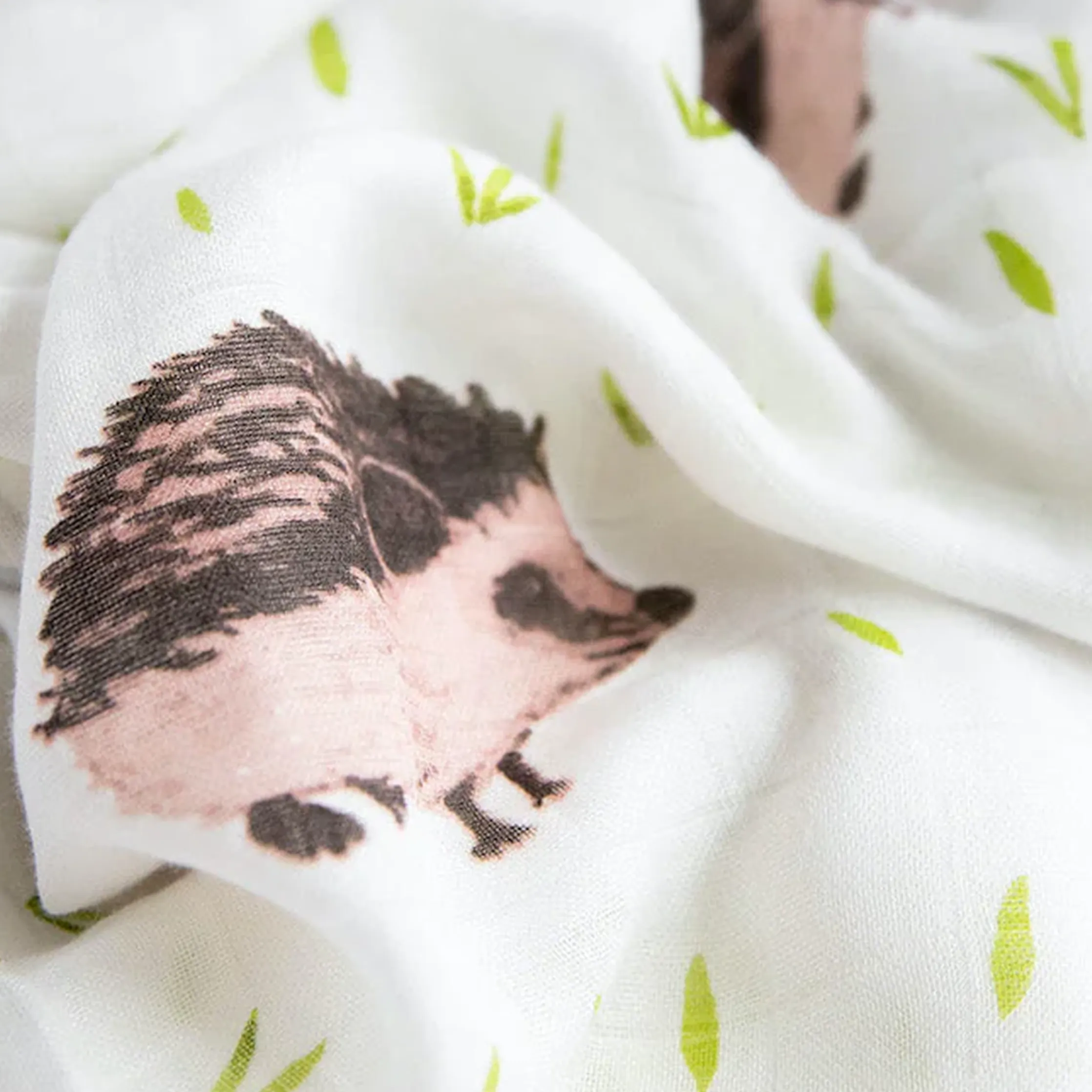 Deluxe Muslin Swaddle Blanket 2 Pack - Charcoal Hedgehog