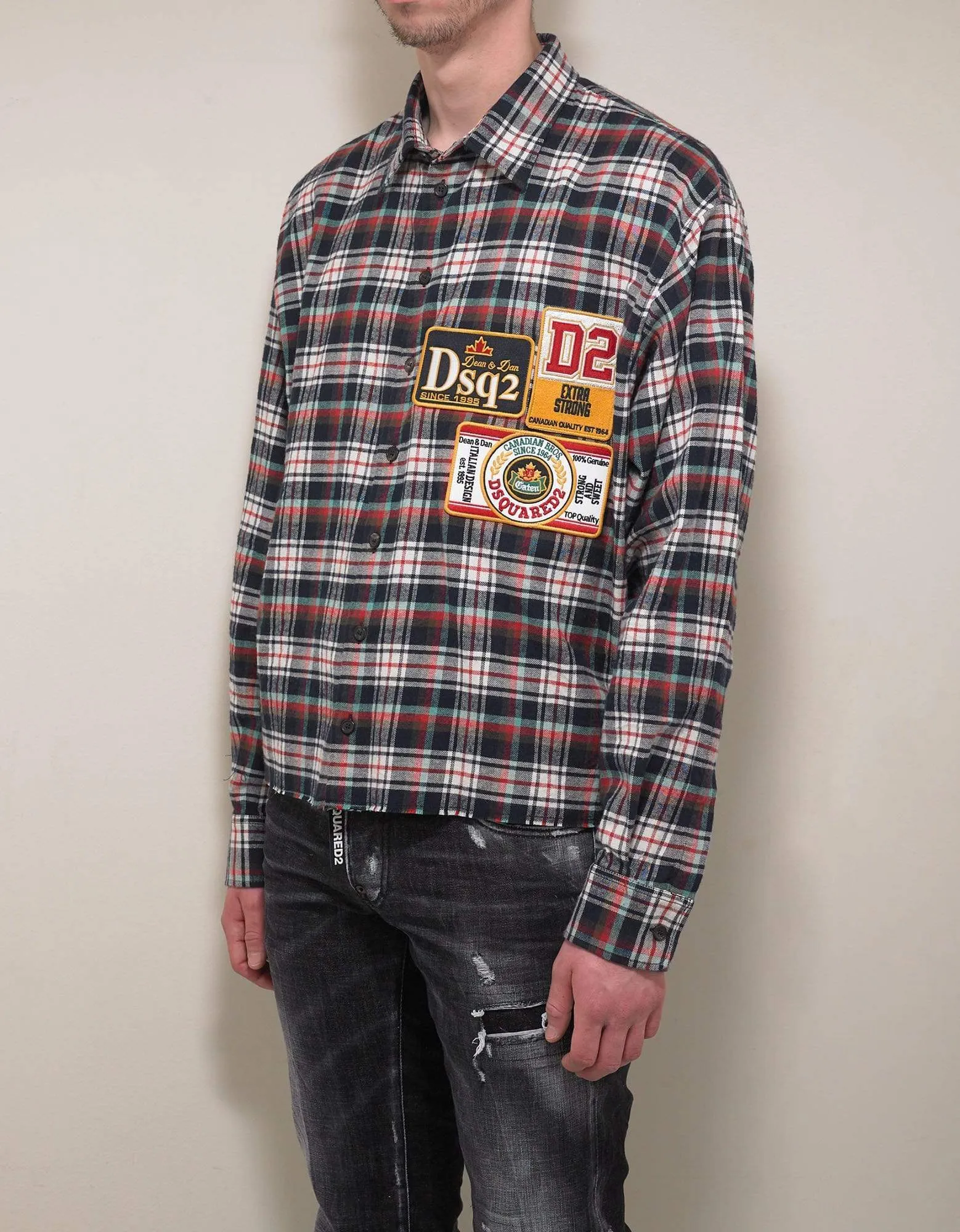 Dsquared2 Plaid Shirt with Badges