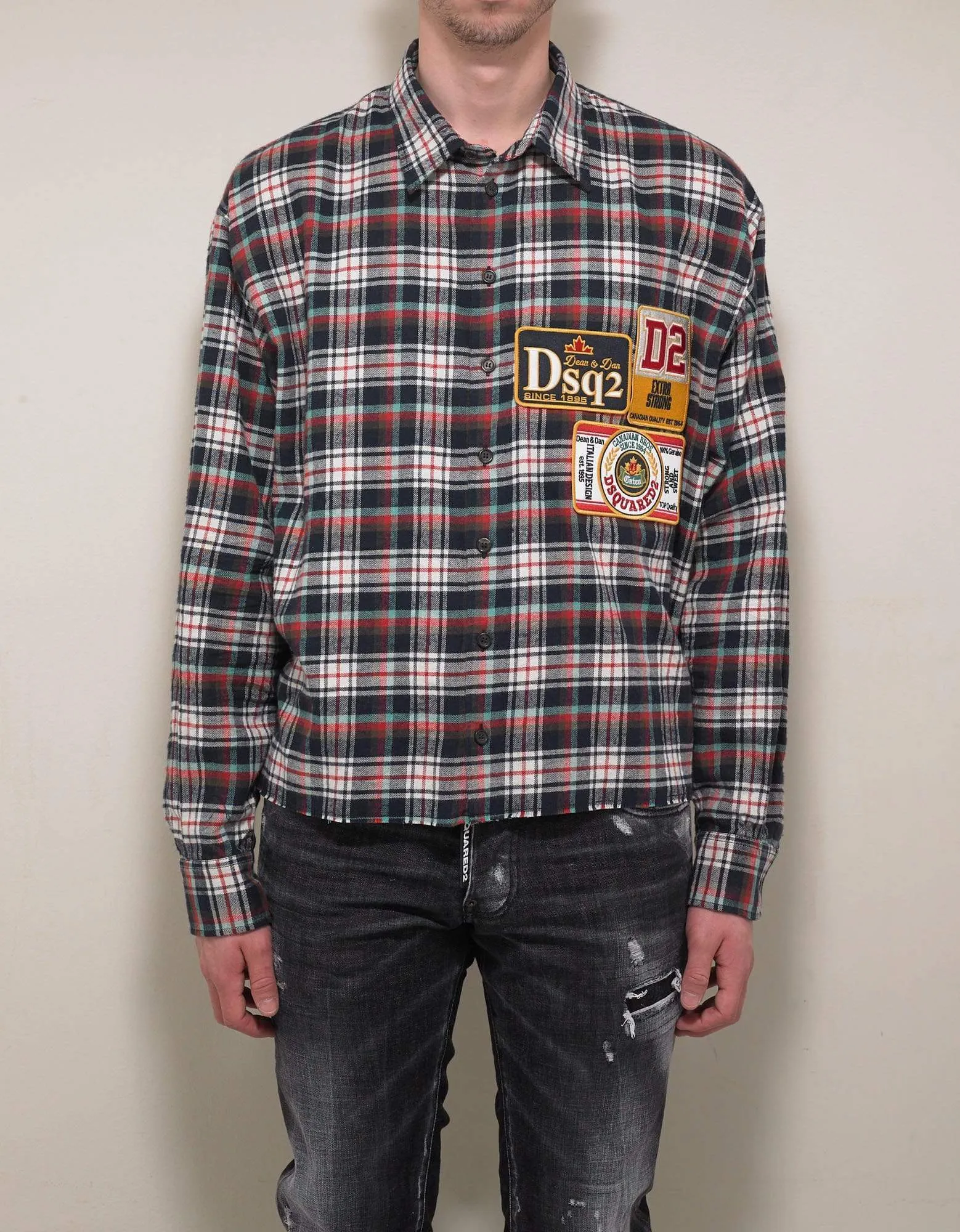 Dsquared2 Plaid Shirt with Badges