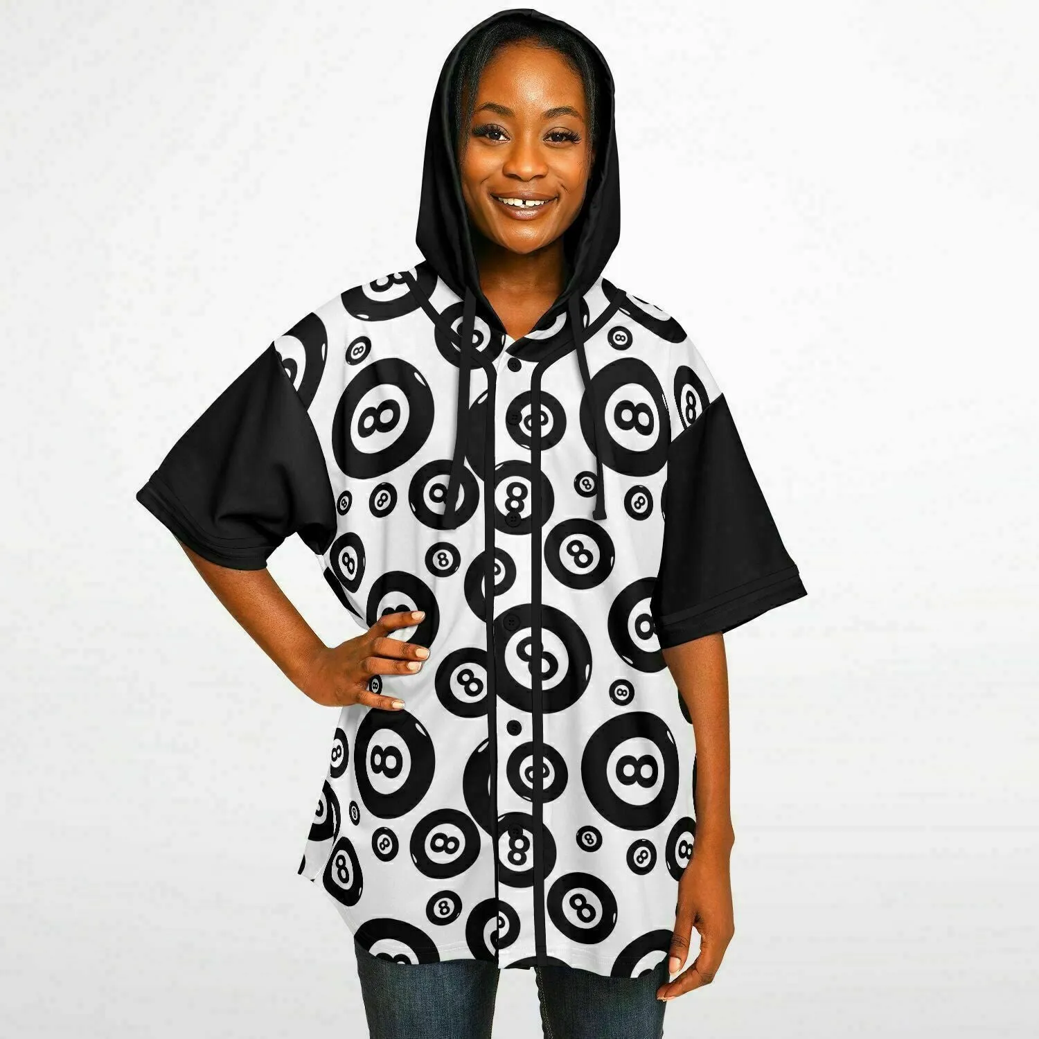 Eight Ball Hooded Baseball Jersey