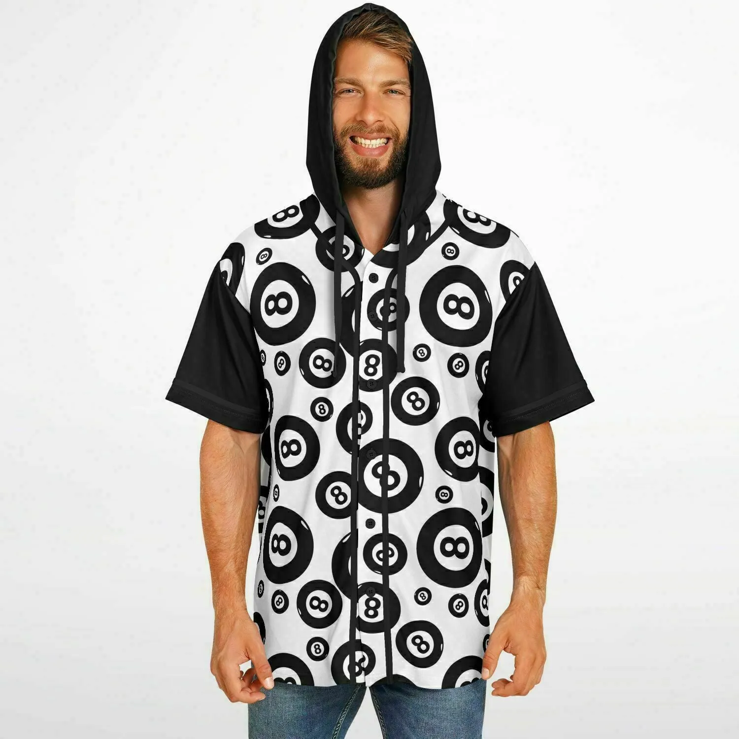 Eight Ball Hooded Baseball Jersey