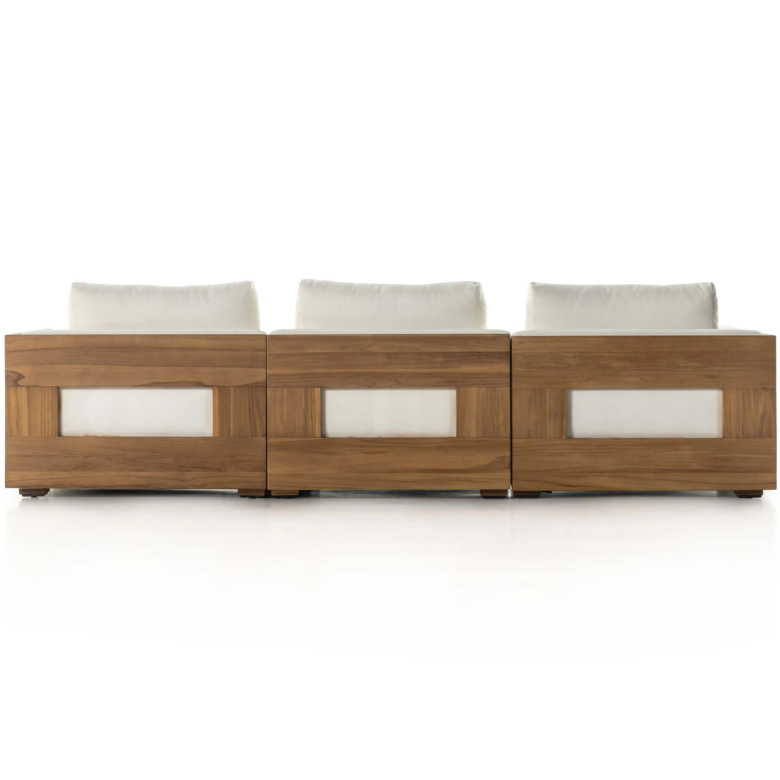 Ellis Outdoor 3 Piece Sectional, Natural/Cream