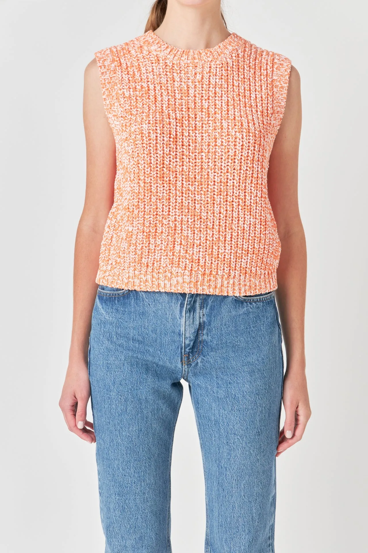 English Factory - Sleeveless Ribbed Knit Sweater