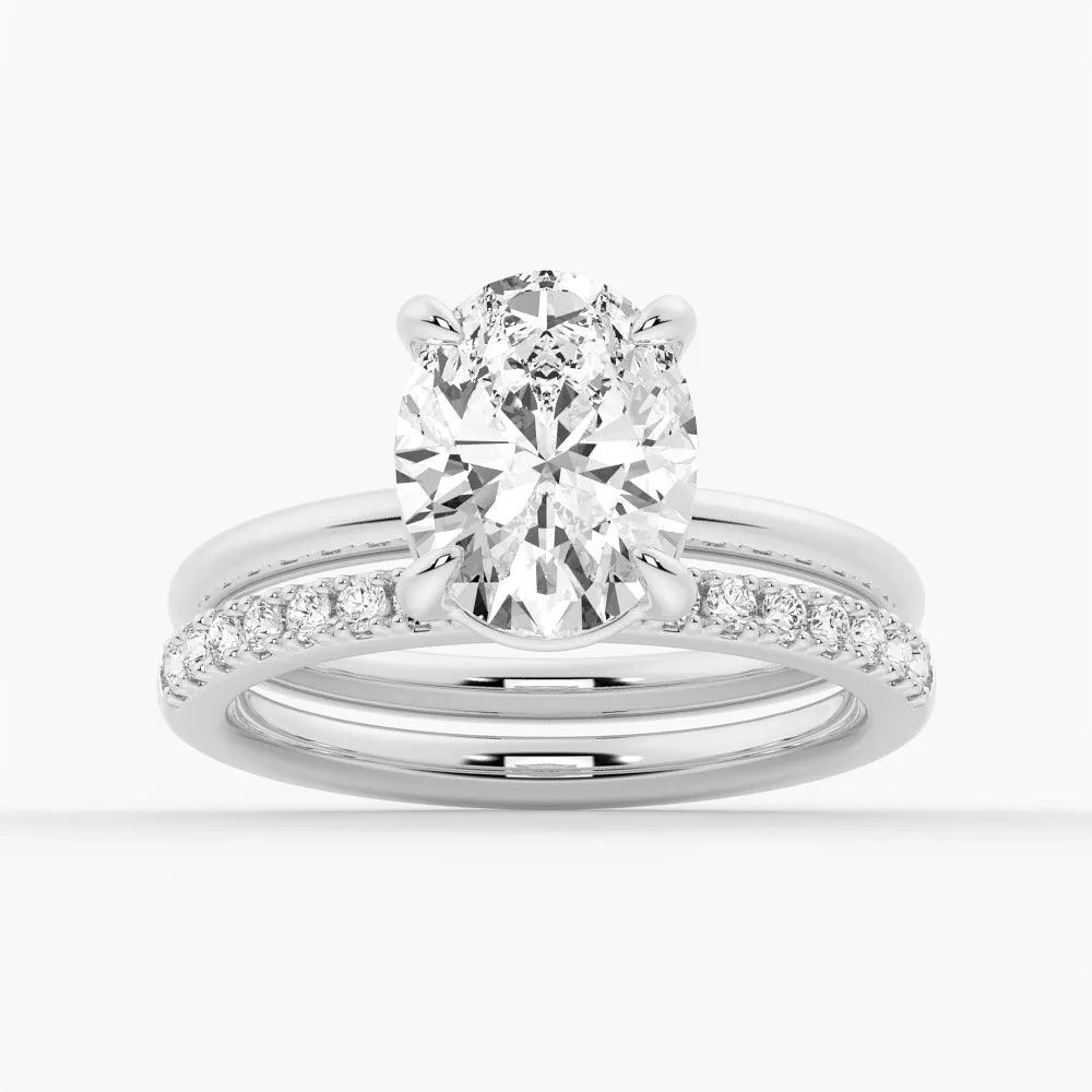 Four-Prongs Oval Solitaire Moissanite Engagement Ring