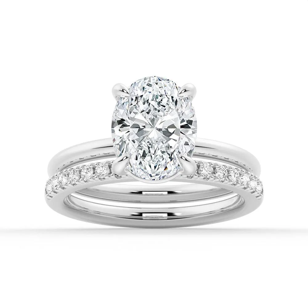 Four-Prongs Oval Solitaire Moissanite Engagement Ring