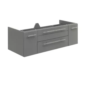 Fresca FCB6148GR-UNS-D Lucera 48" Gray Wall Hung Double Undermount Sink Modern Bathroom Cabinet