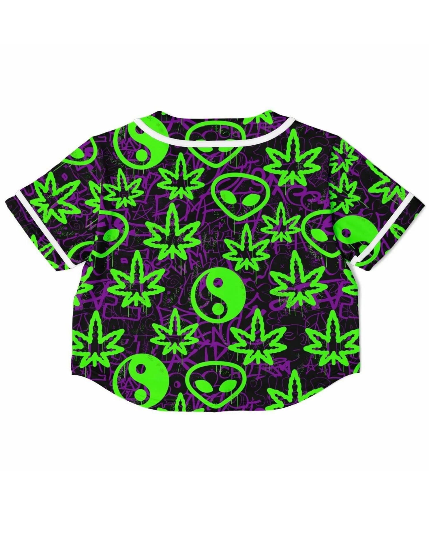 Ganja Graffiti Cropped Baseball Jersey