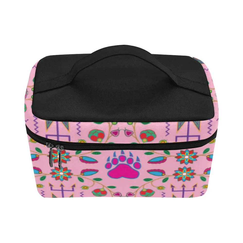 Geometric Floral Fall - Sunset Cosmetic Bag/Large