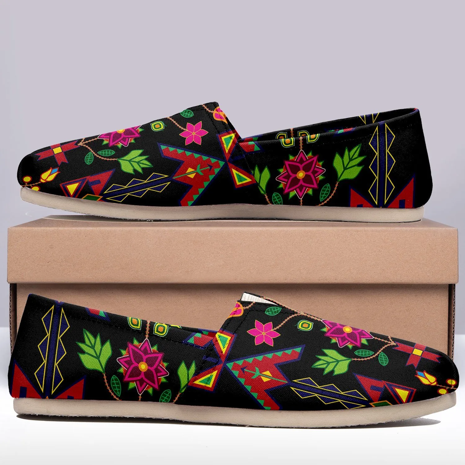 Geometric Floral Spring Slip On