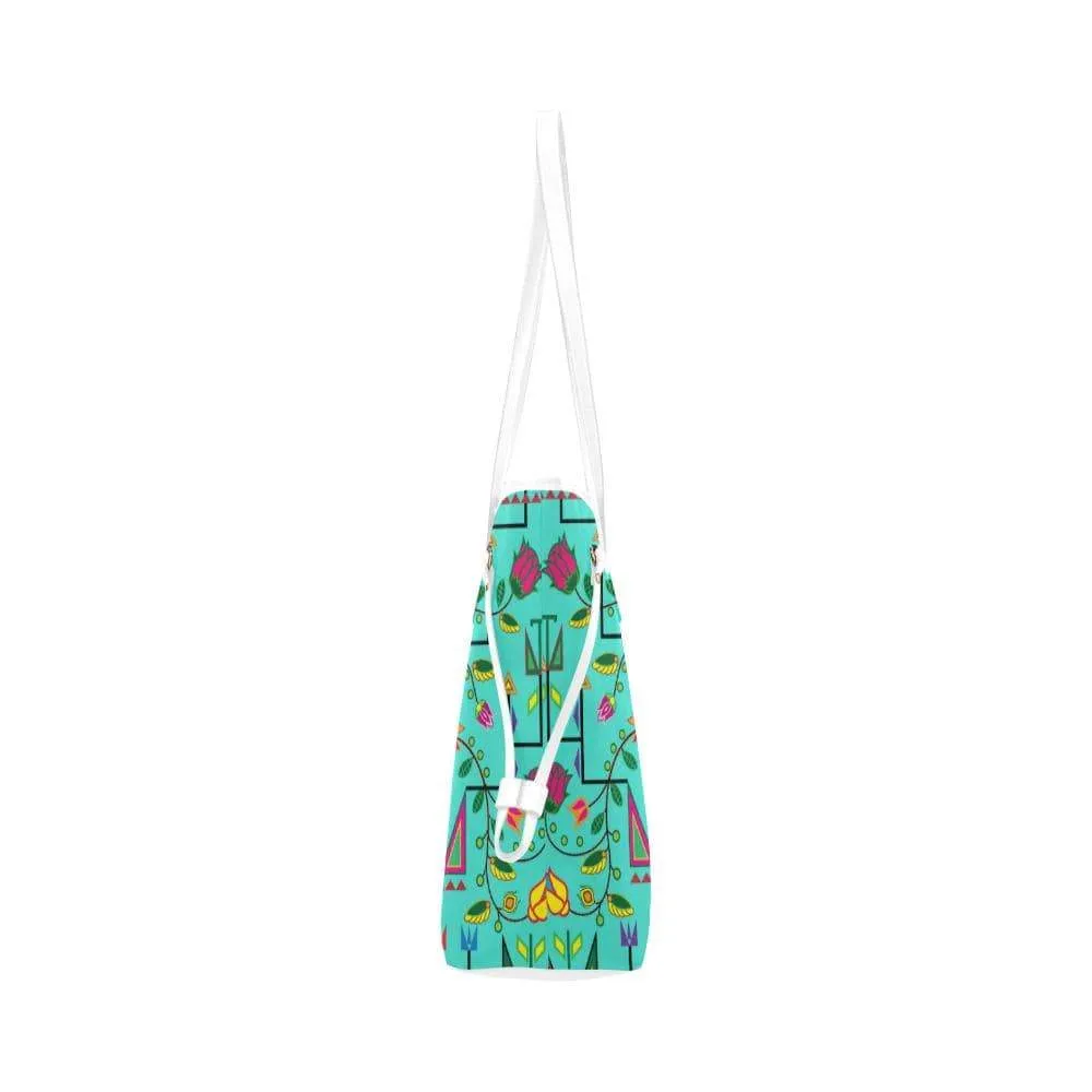 Geometric Floral Summer - Sky Clover Canvas Tote Bag