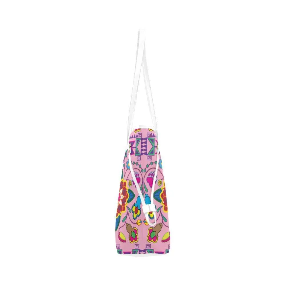 Geometric Floral Winter - Sunset Clover Canvas Tote Bag