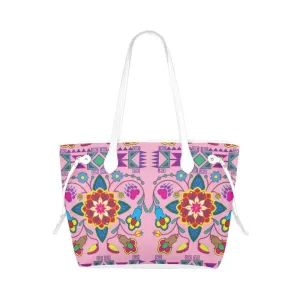 Geometric Floral Winter - Sunset Clover Canvas Tote Bag