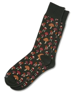 Gregarious Mushroom Troop (Rosin) Men's Bamboo Crew Socks