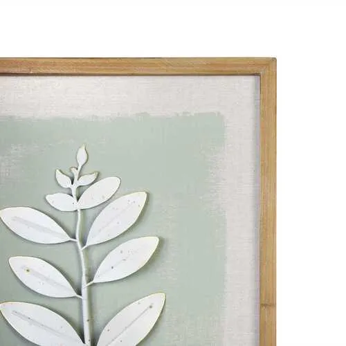 Leaf Wall Art with Ivory Distress Finish