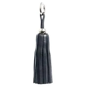 Leather Tassel - Silver/Slate Gray