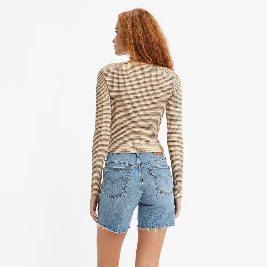 Levi's Britt Long Sleeve Snap Front Top - Bikini Stripe Frappe