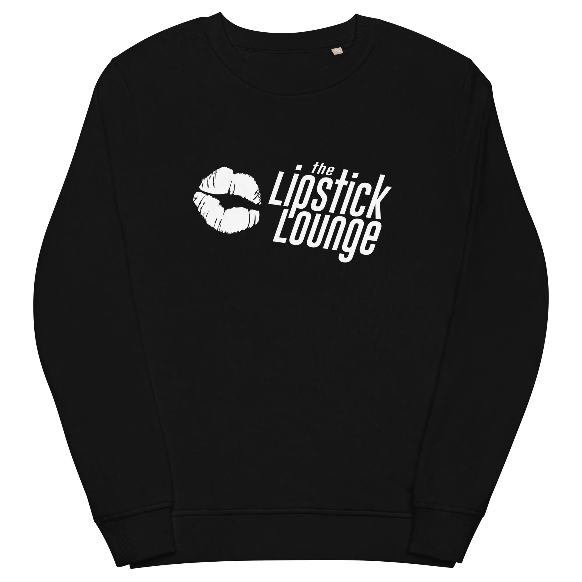 Lipstick Lounge White/Black Logo Medium Weight Sweatshirt