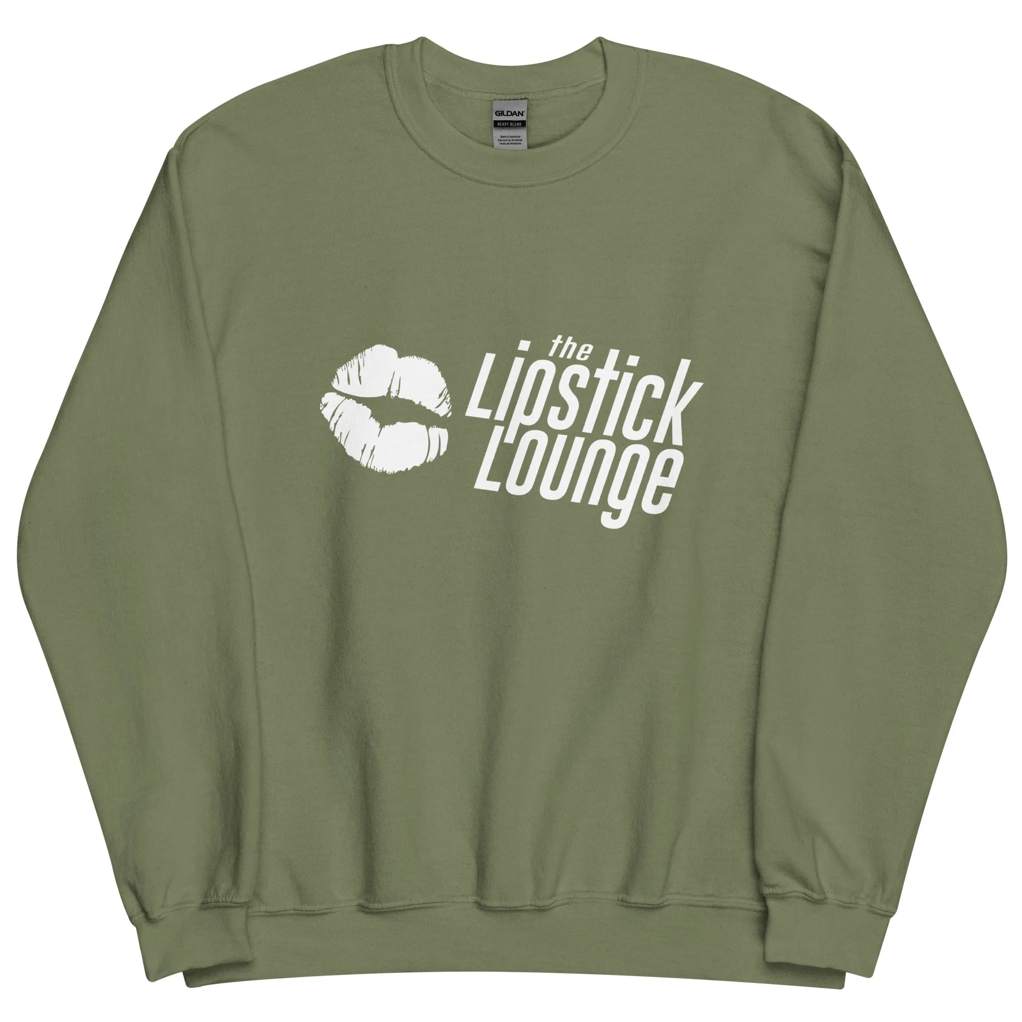 Lipstick Lounge White/Black Logo Unisex Sweatshirt