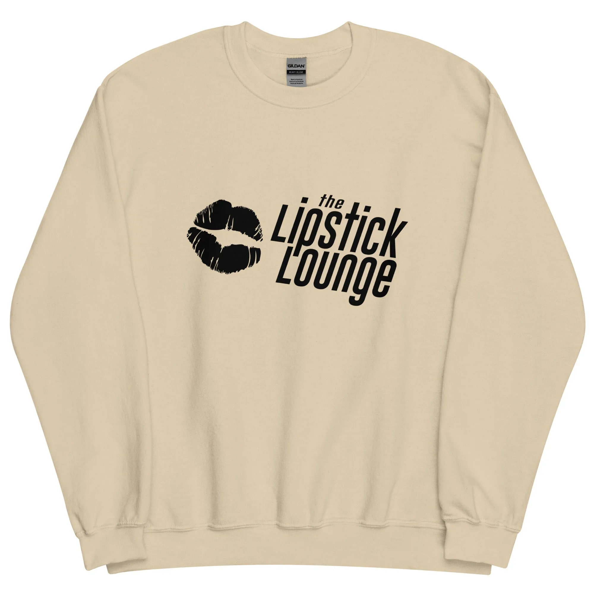 Lipstick Lounge White/Black Logo Unisex Sweatshirt