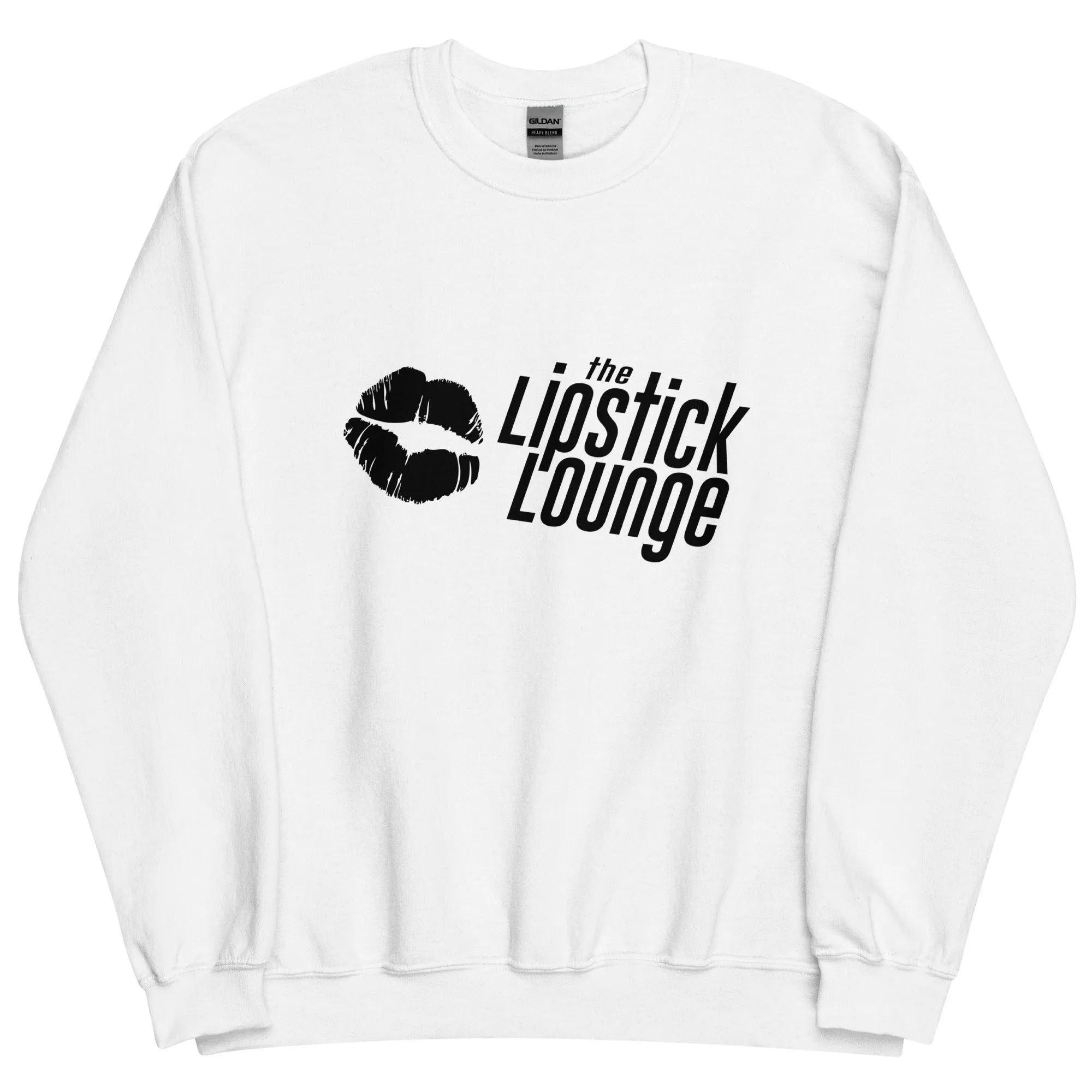 Lipstick Lounge White/Black Logo Unisex Sweatshirt