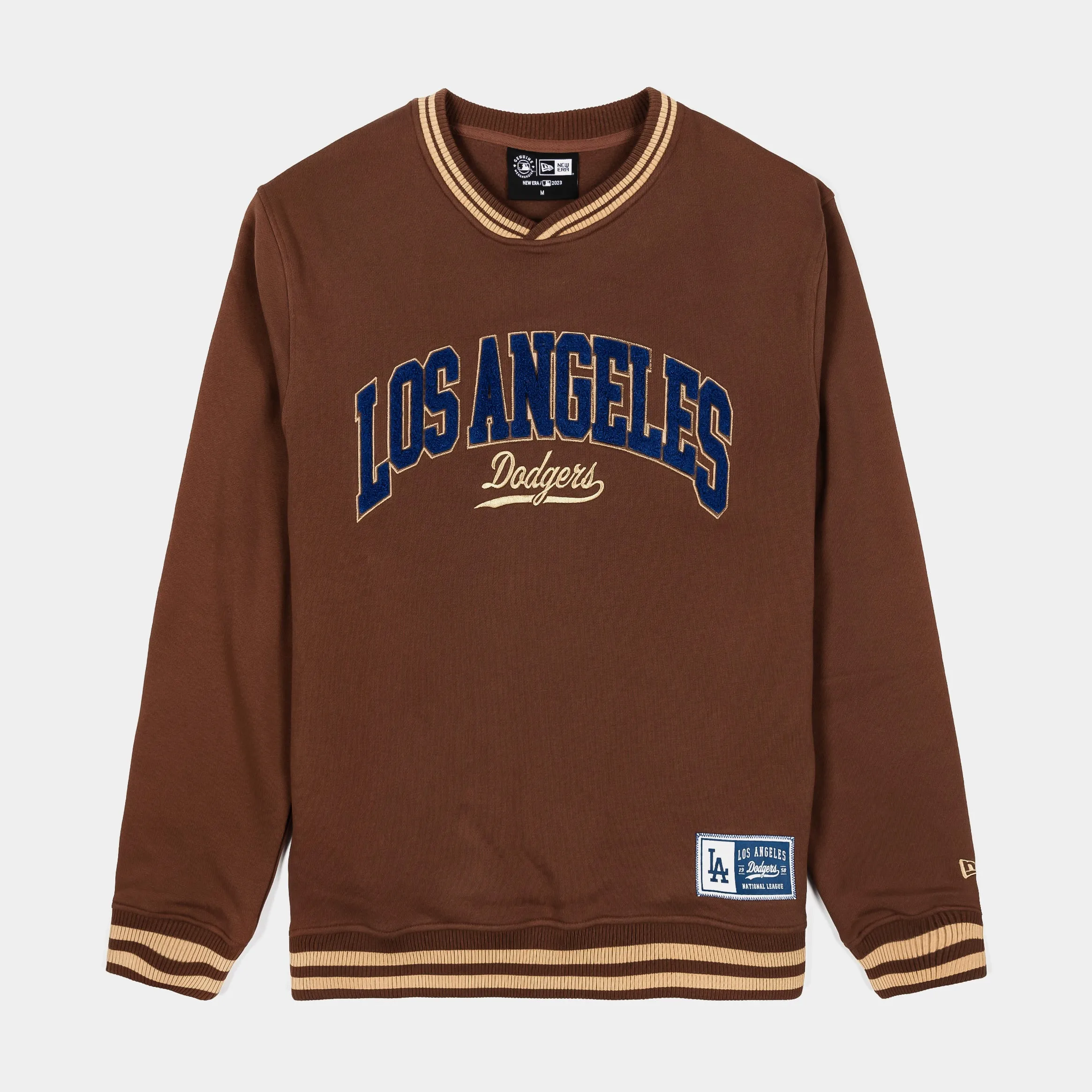 Los Angeles Dodgers Letterman Mens Crew (Brown)