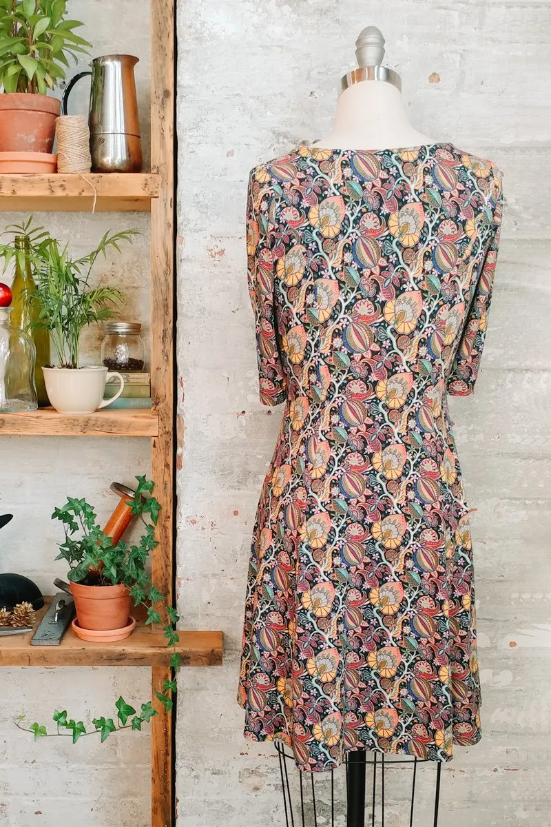 Marion - citrus paisley liberty print dress