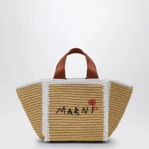 Marni Sillo Small Shopping Bag In Raffia-Effect Macramé Women