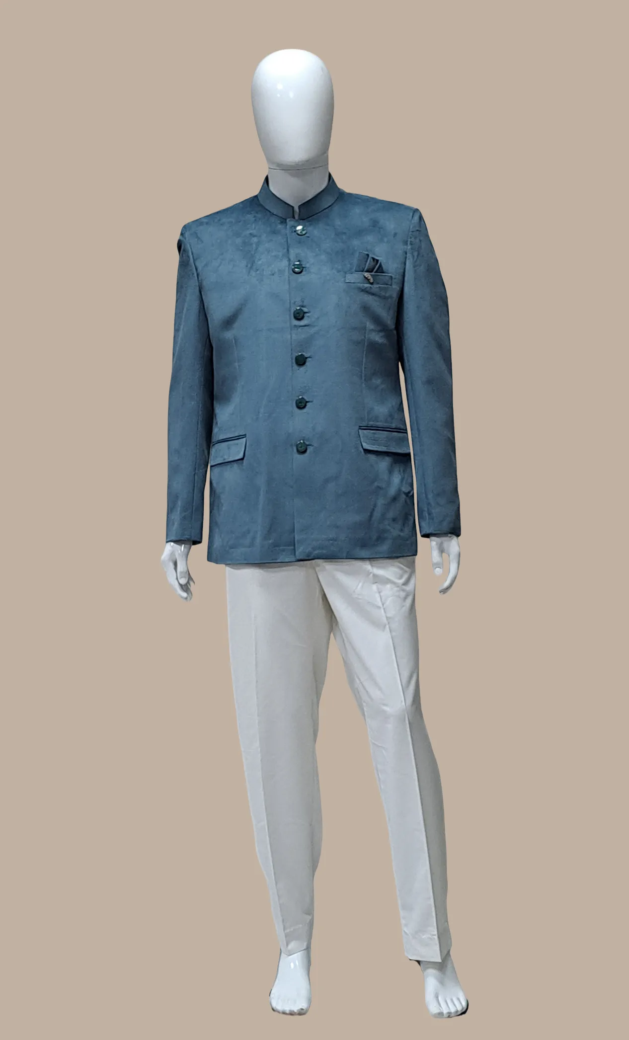 Mens Slate Grey Jodhpuri Set