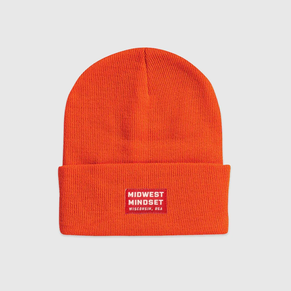 Midwest Mindset Knit Beanie - Blood Orange