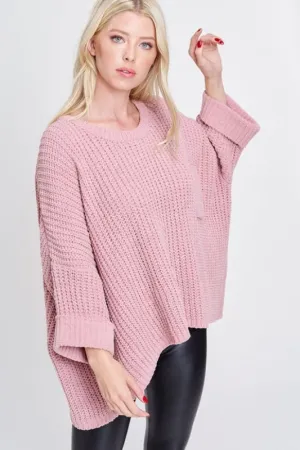 Morning Hush Loose Poncho Top - Mauve