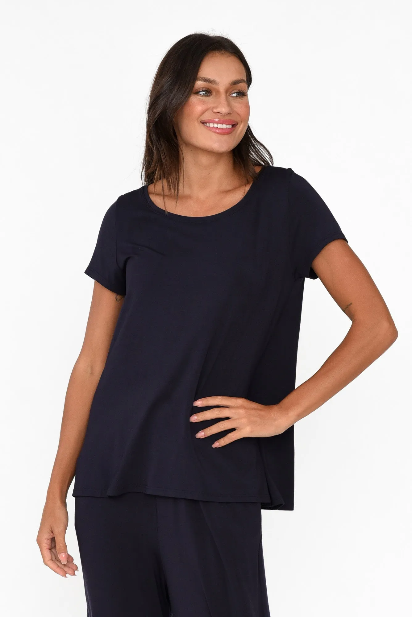 Navy Micro Modal Swing Tee