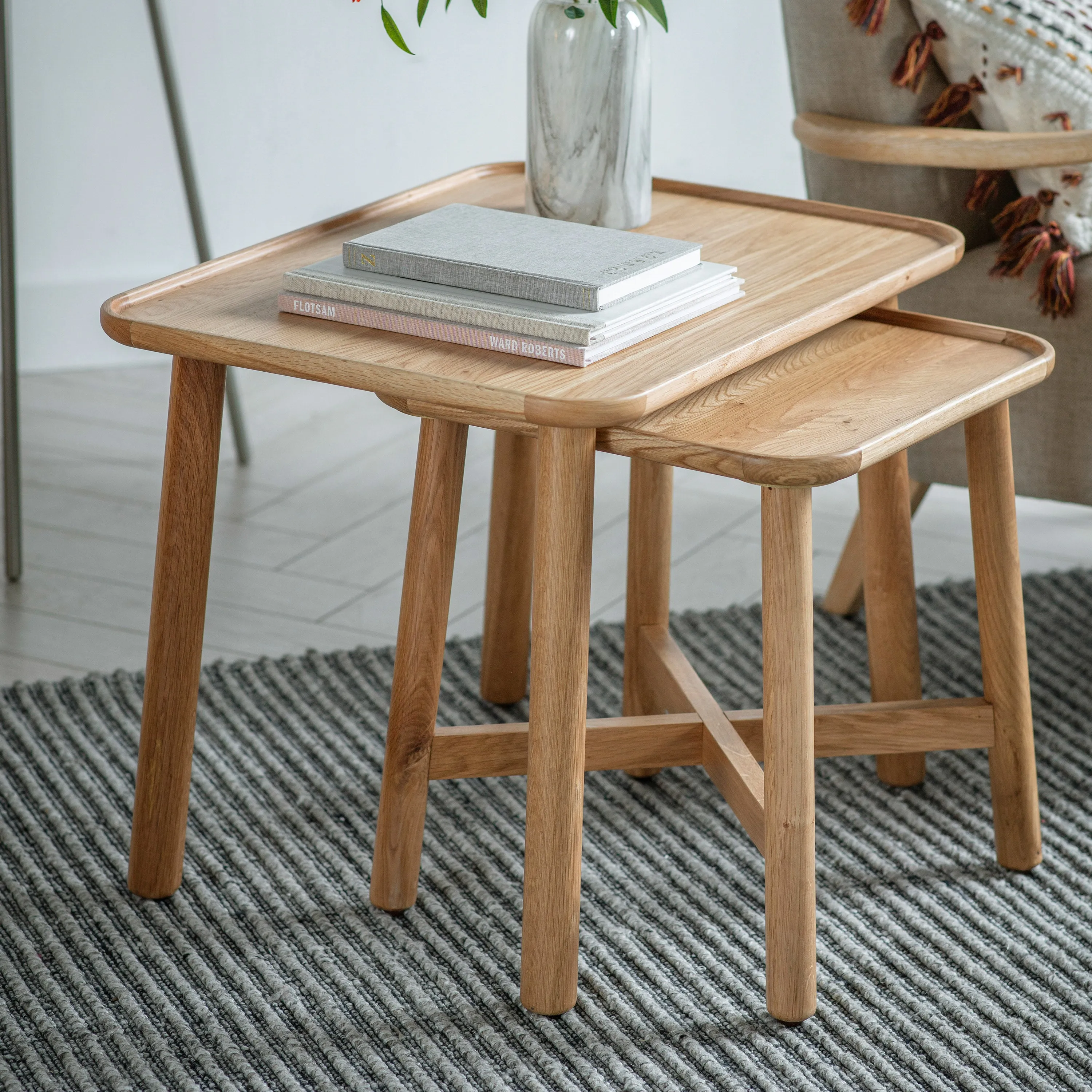 Oakridge Nest Of 2 Solid Oak Side Tables