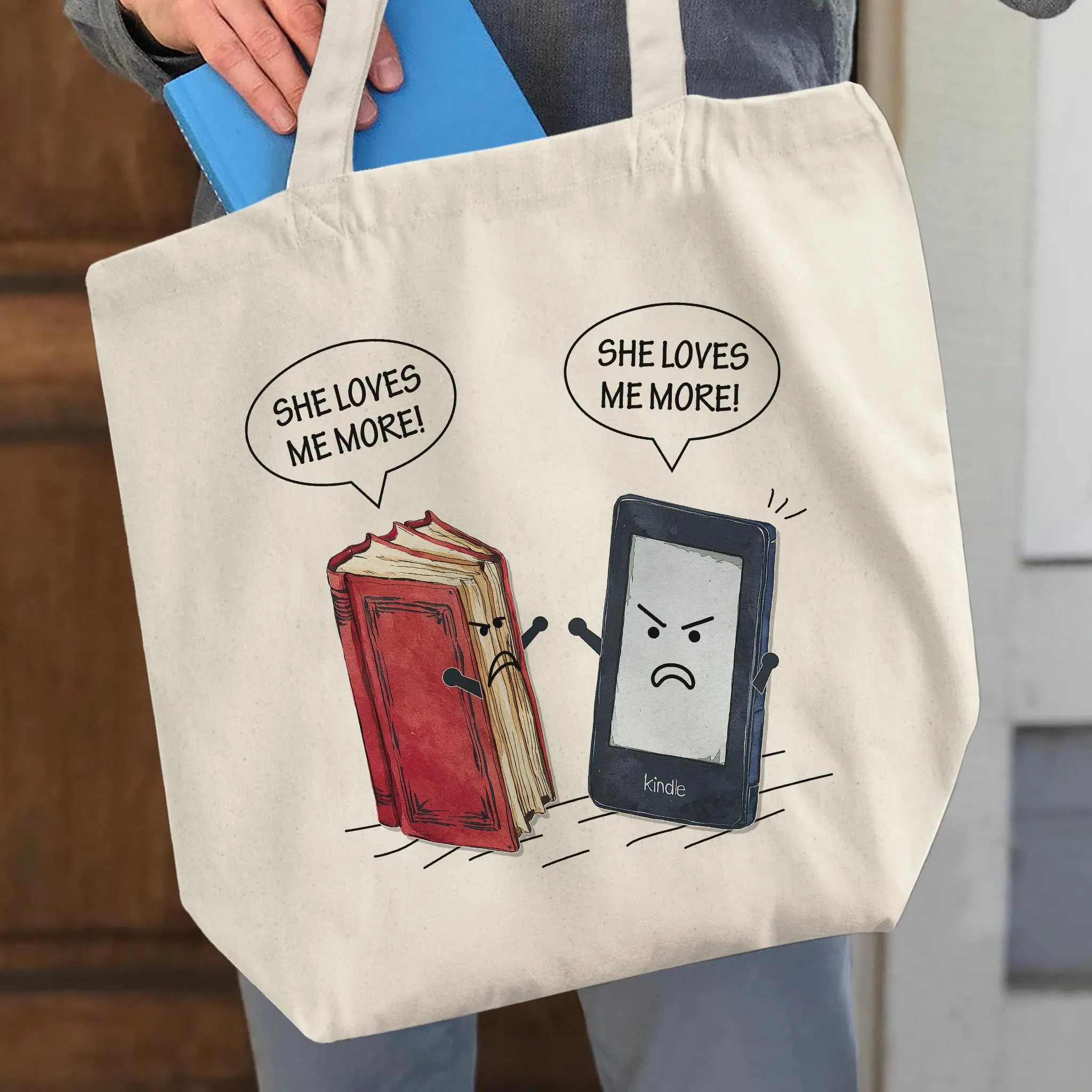 Paper Books E-Books She Loves Me More Tote Bag TBW2005