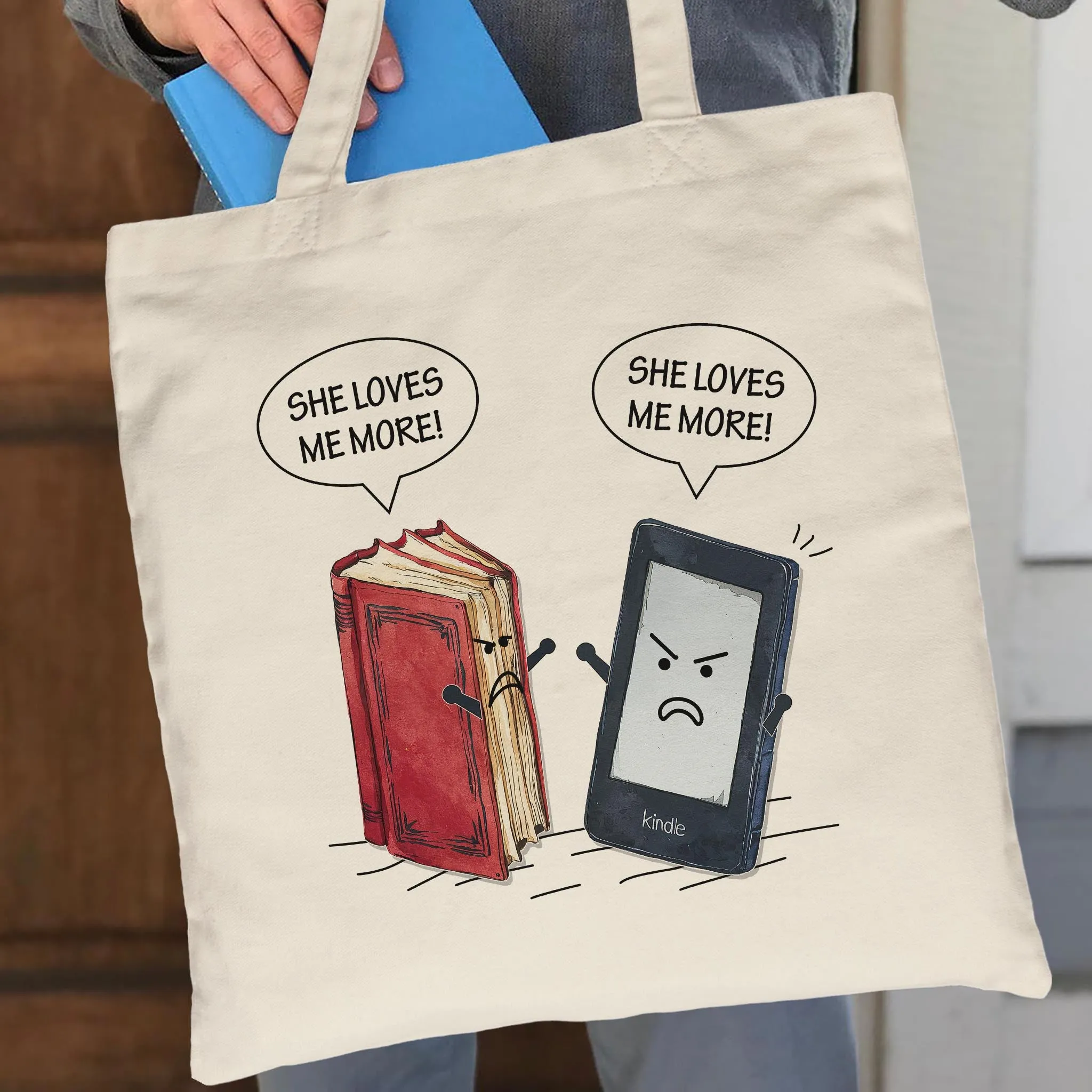 Paper Books E-Books She Loves Me More Tote Bag TBW2005