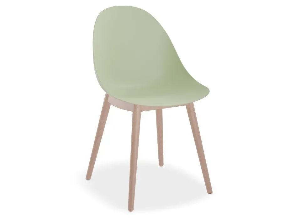 Pebble Chair Mint Green with Shell Seat - Swivel Base - Black